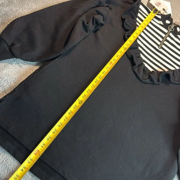 NWT Lazy Oaf Ruffle Sweater Dress Black Size Small - Picture 14 of 15